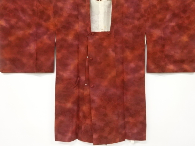 JAPANESE KIMONO / VINTAGE MICHIYUKI COAT / SILK / WOVEN ABSTRACT